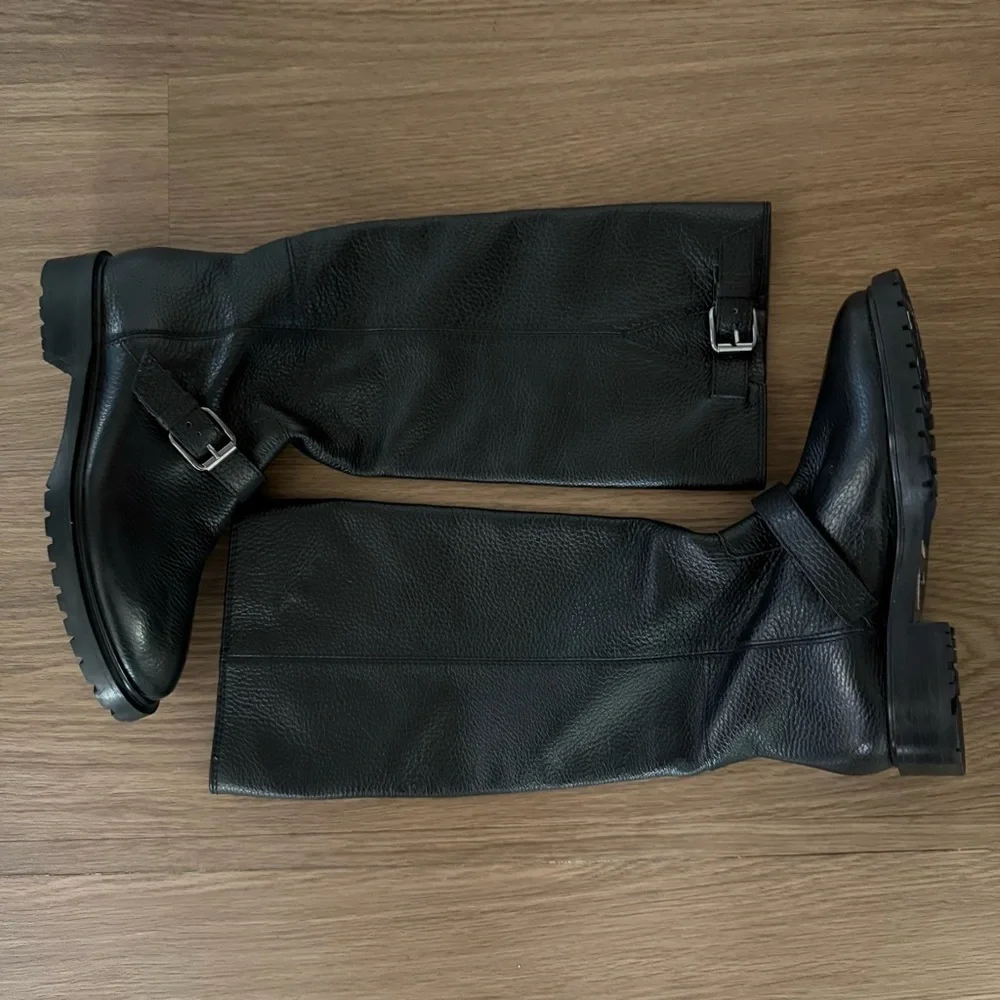 LK Bennett Noemi Classic Black Leather Knee-High Riding Boots women 36